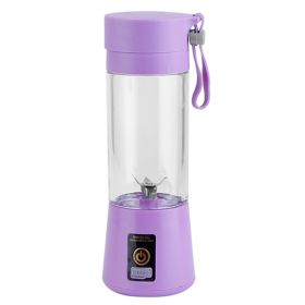 Portable Juicer Blender USB Rechargeable Juicer Cup Fruit Baby Food Mixing Machine w/ 6 Blades Powerful Motor (Option: Purple)