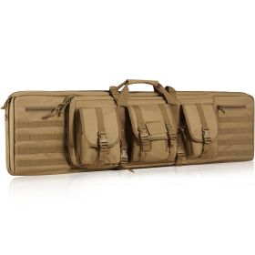 VEVOR Tactical Range Bag, 36 inch Tactical Double Firearm Bag, Soft Outdoor Tactical Case with Lockable Zipper, Portable Handle & Shoulder Strap (Color: brown, size: 36 inch)