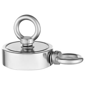 1000 LBS Strong Fishing Magnet Kit Double-Sided Pull Force and Rope Carabiner (Default: Default)